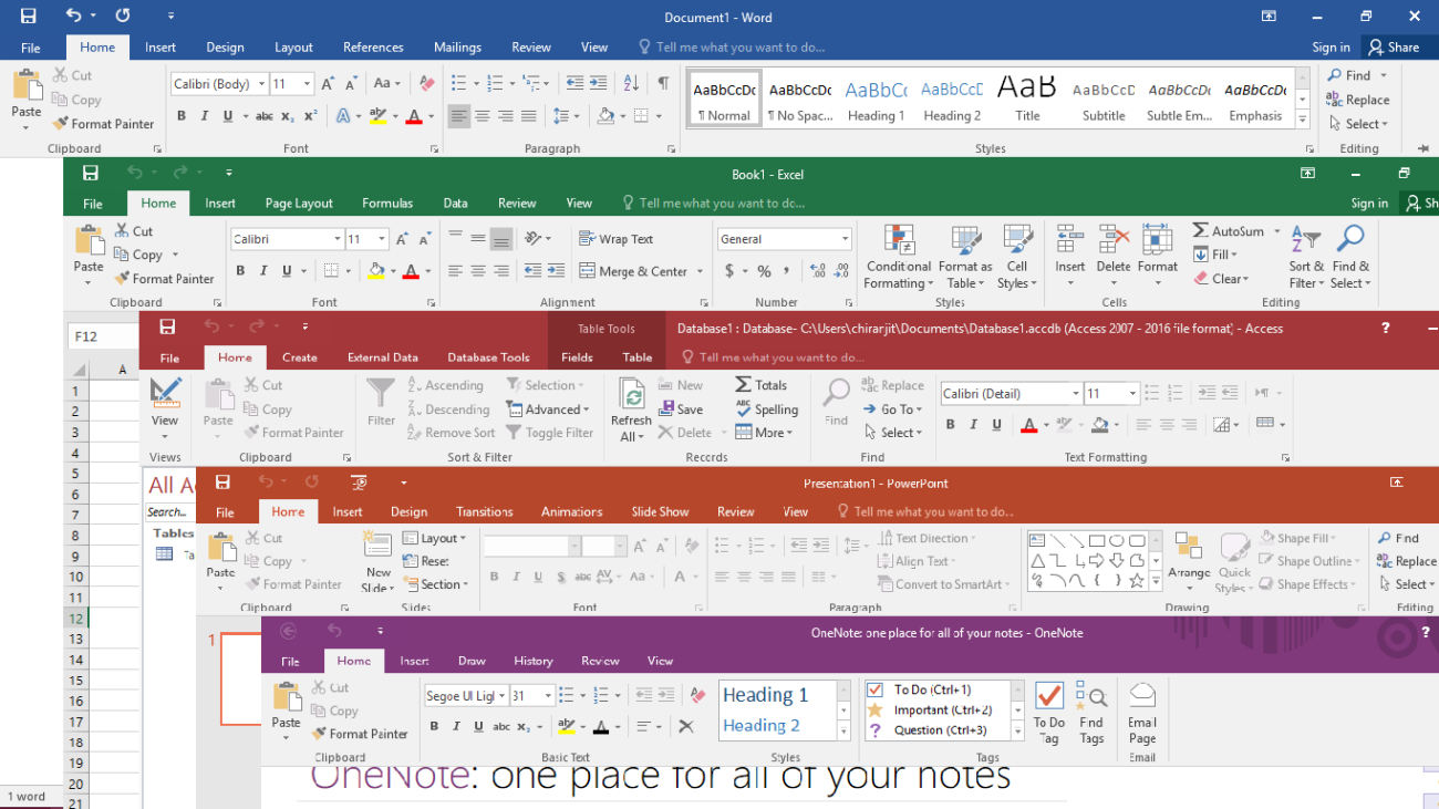 Office 2016 Professional Plus - Interface