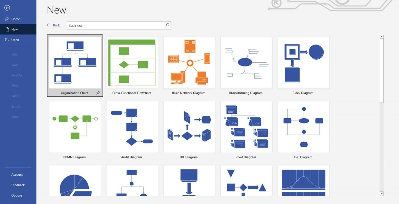 Visio 2019 interface - GG Keys