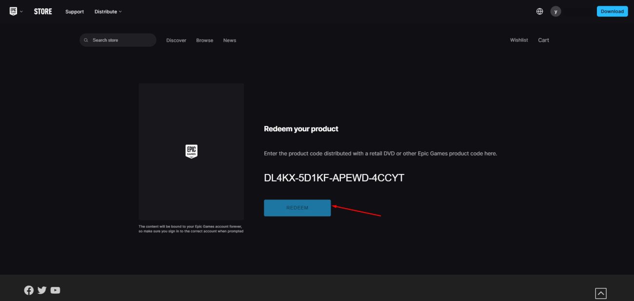 Epic Games Web Redeem