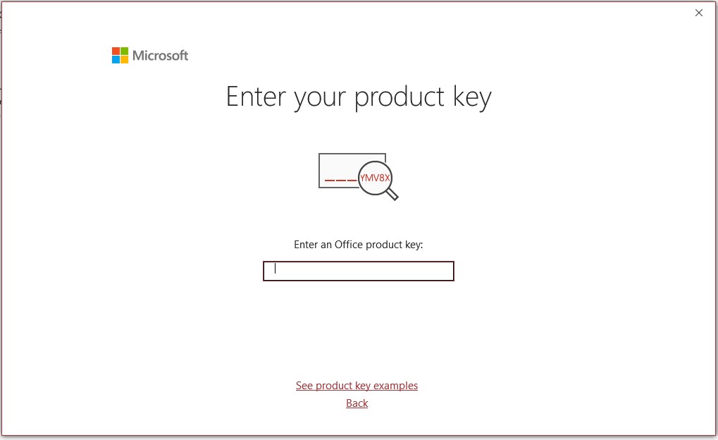 Enter an Office Product Key Instructions