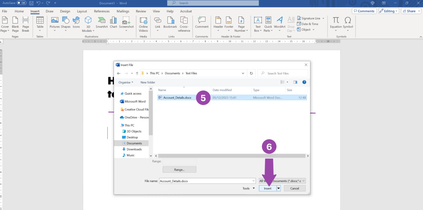 How to Insert a Word File into Another Document – GGKEYS.COM