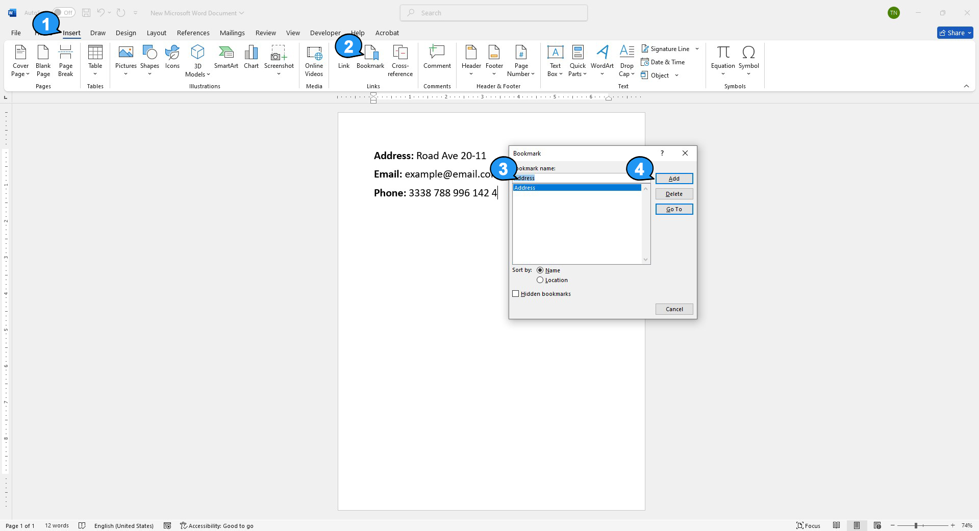How to Create and Use Bookmarks in Microsoft Word – GGKEYS.COM