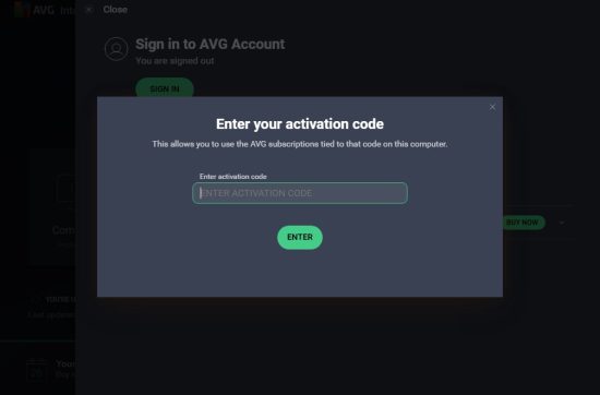 AVG ACTIVATION